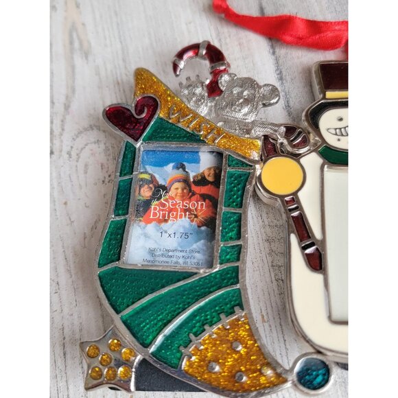 Mini photo frame metal snowman santa stocking set ornament  Mini‎ photo frame metal snowman santa stocking set ornament Xmas